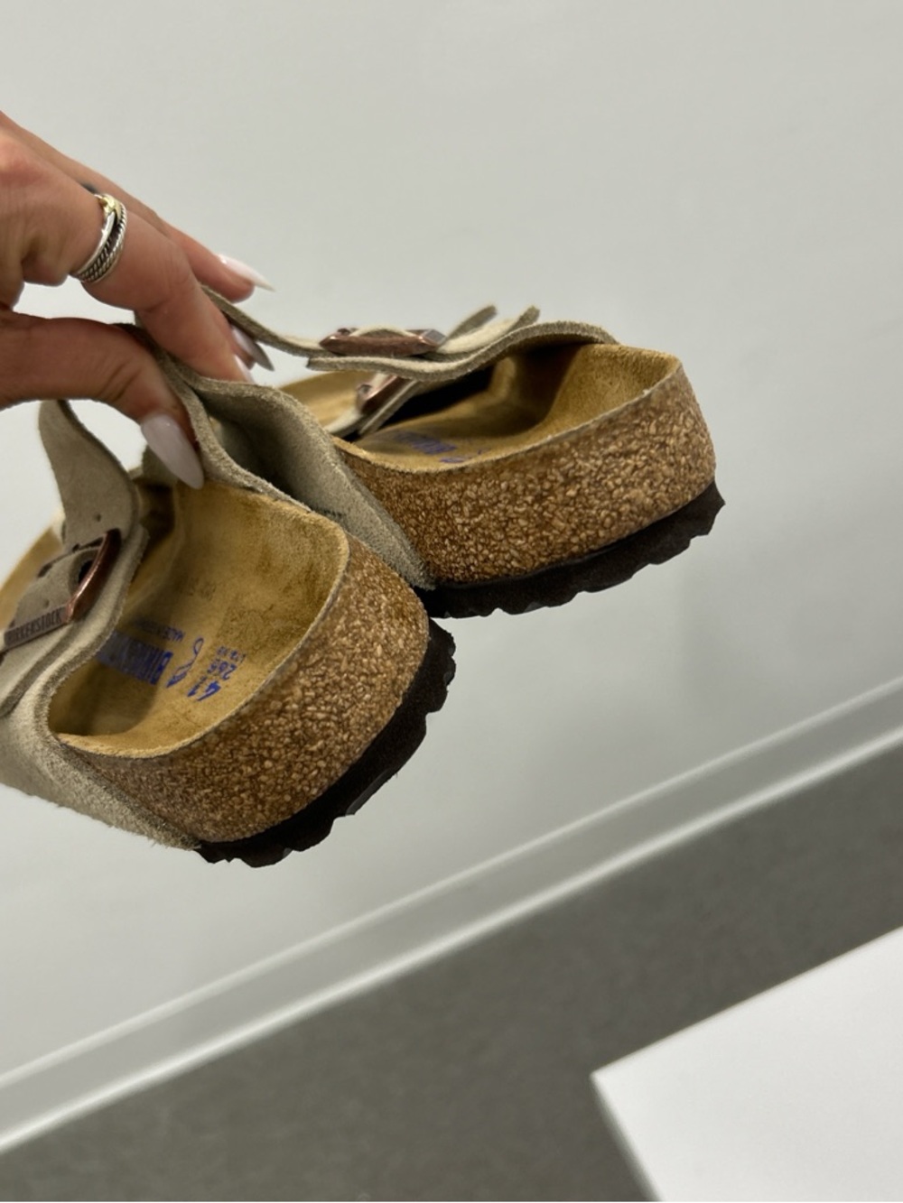 Birkenstock Arizona Suede Double Strap Sandals - Taupe - Picture 6 of 6